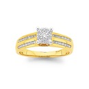 9ct-Diamond-Cluster-Engagement-Ring Sale