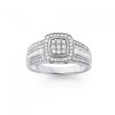 9ct-White-Gold-Diamond-Cushion-Shape-Dress-Ring Sale