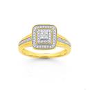 9ct-Diamond-Square-Framed-Shoulder-Set-Dress-Ring Sale