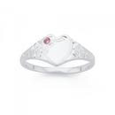 Silver-Pink-Cubic-Zirconia-Heart-Signet-Ring Sale