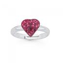 Silver-Pink-Crystal-Heart-Ring Sale
