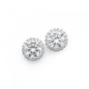 Silver-8mm-Cubic-Zirconia-and-Halo-Stud-Earrings Sale