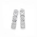 Sterling-Silver-Cubic-Zirconia-Hugs-Kisses-Huggie-Earrings Sale