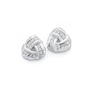 Sterling-Silver-Cubic-Zirconia-Open-Knot-Earrings Sale