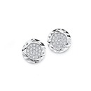 Sterling-Silver-Twist-Border-Pave-Cubic-Zirconia-Earrings Sale