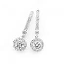 Silver-Round-Cubic-Zirconia-Drop-Earrings Sale