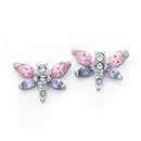 Sterling-Silver-Pink-Lavender-Cubic-Zircnoia-Dragonfly-Studs Sale