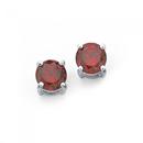 Sterling-Silver-Red-Cubic-Zirconia-Stud-Earrings Sale