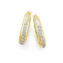 9ct-Gold-Two-Tone-Medium-Diamond-Cut-Hoop-Earrings Sale