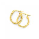 9ct-Gold-2x10mm-Entwined-Twist-Hoop-Earrings Sale