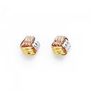 9ct-Tri-Tone-Knot-Stud-Earrings Sale