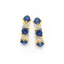 9ct-Created-Sapphire-Diamond-Huggie-Earrings Sale