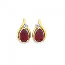 9ct-Gold-Created-Ruby-Diamond-Earrings Sale