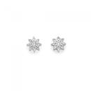 9ct-Gold-Diamond-Flower-Cluster-Stud-Earrings Sale