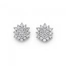 9ct-Diamond-Starburst-Cluster-Stud-Earrings Sale