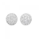 Sterling-Silver-Round-Cubic-Zirconia-Cluster-Stud-Earrings Sale