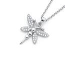 Sterling-Silver-Pave-Cubic-Zirconia-Dragonfly-Pendant Sale