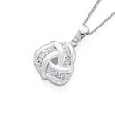 Sterling-Silver-Cubic-Zirconia-Open-Knot-Pendant Sale