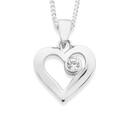 Sterling-Silver-Single-Cubic-Zirconia-Open-Heart-Pendant Sale