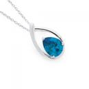 Silver-Pear-Deep-Aqua-Blue-Cubic-Zirconia-in-Frame-Pendant Sale