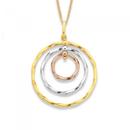 9ct-Three-Tone-Triple-Rings-Pendant Sale