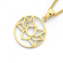 9ct-Lotus-Flower-Circle-Pendant Sale