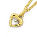 9ct-Gold-Cubic-Zirconia-Childrens-Heart-Pendant Sale