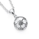 Silver-Large-Oxidised-Soccer-Ball-Pendant Sale