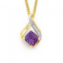 9ct-Gold-Amethyst-Diamond-Pendant Sale