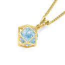 9ct-Gold-Blue-Topaz-Prism-Pendant Sale