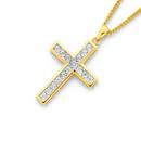 9ct-Gold-Diamond-Cross-Pendant Sale