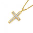 9ct-Gold-Diamond-Cross-Pendant Sale