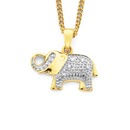 9ct-Gold-Diamond-Elephant-Pendant Sale