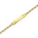 9ct-16cm-Solid-Figaro-11-Diamond-ID-Bracelet Sale