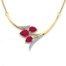 9ct-Created-Ruby-and-Diamond-Tulip-Necklet Sale
