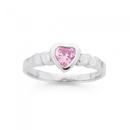 Silver-Childs-Pink-Cubic-Zirconia-Heart-Ring Sale