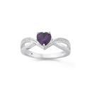 Sterling-Silver-Violet-Cubic-Zirconia-Heart-Crossover-Split-Band-Ring Sale