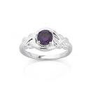 Sterling-Silver-Round-Violet-Cubic-Zirconia-Celtic-Knot-Ring Sale