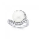 Silver-Large-Cultured-Freshwater-Pearl-Cubic-Zirconia-Swirl-Ring Sale