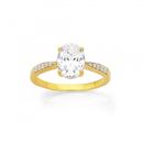 9ct-Cubic-Zirconia-Oval-Dress-Ring Sale
