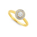 9ct-Gold-Diamond-Bezel-Framed-Ring Sale