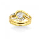 9ct-Gold-Diamond-Cluster-Bridal-Set Sale