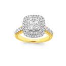 9ct-Gold-Diamond-Cushion-Shape-Dress-Ring Sale