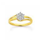 9ct-Gold-Diamond-Flower-Cluster-Ring Sale