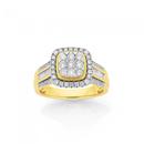 9ct-Gold-Diamond-Cushion-Shape-Ring Sale