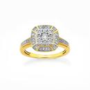 9ct-Diamond-Asscher-Look-Dress-Ring Sale