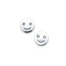 Silver-Cubic-Zirconia-Smiley-Face-Stud-Earrings Sale