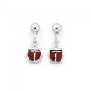 Silver-Red-Enamel-Drop-Ladybird-Earrings Sale