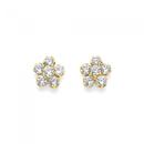 9ct-Cubic-Zirconia-Flower-Stud-Earrings Sale