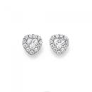 Sterling-Silver-Small-Heart-Cubic-Zirconia-Cluster-Earrings Sale